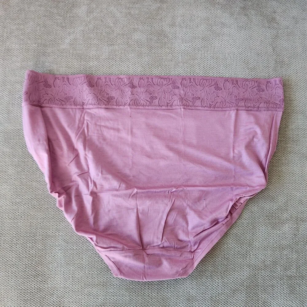 Breezies‎ 1X Modern Micro Hi Cut Brief Underwear 3 Pack Black Pink Beige Multi